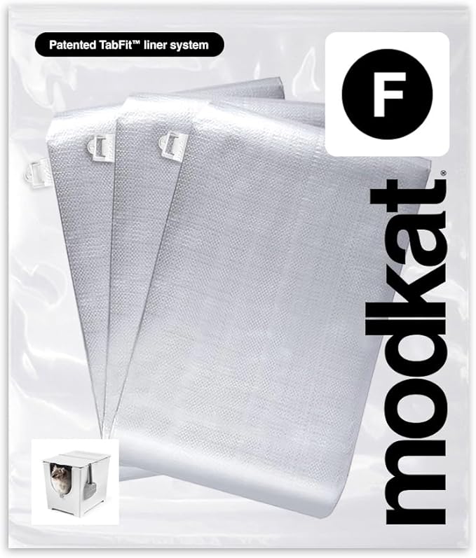 Modkat® Official Flip Liner F (3-Pack), Patented TabFit™ Cat Litter Box Liners for the Modkat Flip