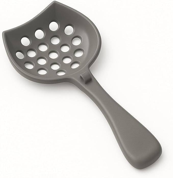 Small cat Litter Scooper with Holder: Perfect for Small Spaces. cat Litter Scooper with Holder: Easy to Store Anywhere. cat Scooper for Litter Box - Pellet Litter Scoop (Dark Grey)
