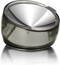 Felli Oblik Elevated Cat Bowl Removable Stainless Steel Wide Dish for Dry Wet Food Feeding & Dishwasher Clean, Slanted Whisker Fatigue Friendly Metal Plate (Smoky, 0.5 Cups Shallow Dish)