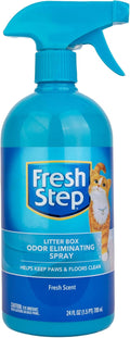 Fresh Step Cat Litter Box Odor Eliminating Spray, Cat Deodorizer that Neutralizes Cat Urine and Feces Smell on Contact, Pet-Safe and Clump-Free, Compatible with All Litter Types, 24 Fl Oz