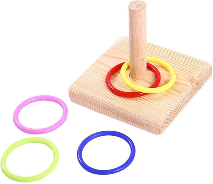Parrot Intelligence Training Toy, Colorful Stackable Rings Interactive Bird Toy for Most Pet Birds