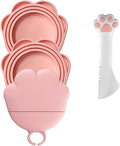 Pet Food Can Lids And Spoon,3 Pack Pet Food Can Covers, One Fit 3 Standard Size Cans,For Dog And Cat Food Cans,Pink