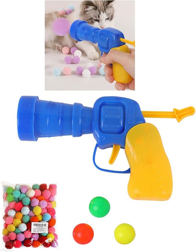 Set of 100 Quiet Toy for Cat Training Pompoms Pet Exercising Supplies Colorful Pompoms Chasing Noiseless Cat Pompoms