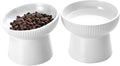 Elevated Cat Food Bowl, Ceramic Raised and Tilted Water Bowl, Whisker Fatigue Cat Bowls for Indoor Cats, Anti Vomiting and Protect Spines Pet Feeding Dishes for Kittens Small Dog, Heavy Non-Slip Base