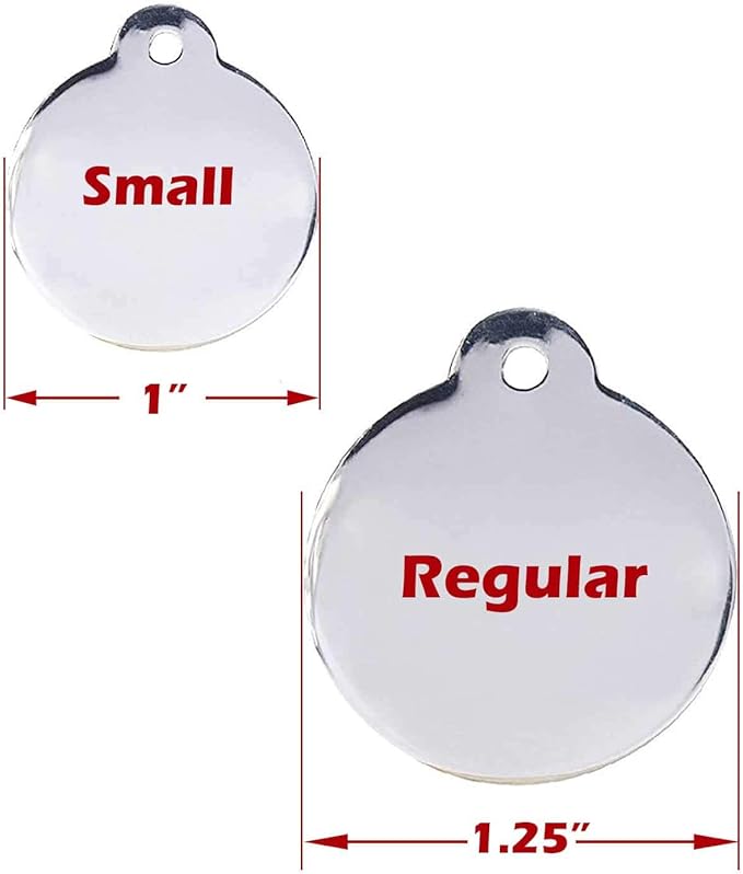 Engraved Emotional Support Animal (ESA) Personalized with 4 Lines of Custom Engraved ID Stainless Steel Enameled Regular