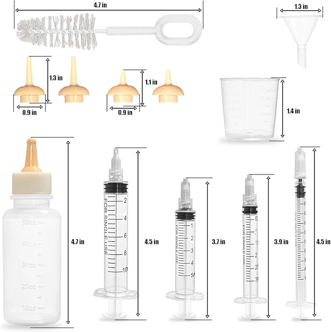 Puppy Kitten Bottle Feeding Kit, Newborn Baby Dog Cat Rabbit Feeding Bottles with Nipples Feeder Pet Nursing Kit