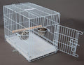 Large Easy Collapsible Travel Vet Bird Parrot Carrier Metal Cage Bar Spacing 1.25-Inch Prevent Your Parrot Bird Beaks Out with Stainless Feeder Cups Natural Wooden Perch