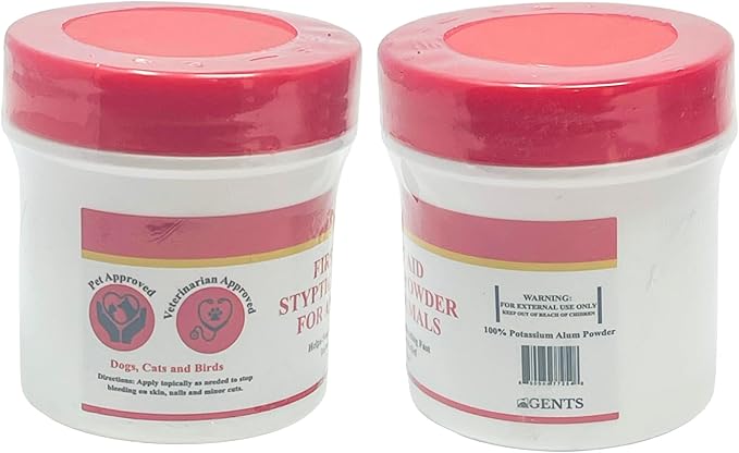 G.B.S Styptic Powder for Animals – Fast-Acting Blood Stop for Dogs, Cats, Birds & Small Pets – First Aid Powder for Nail Bleeding, Minor Cuts & Grooming – 1 oz, Pack of 5