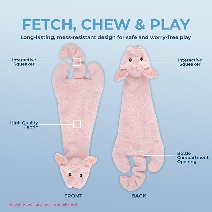 Best Pet Supplies Squeaky Dog Toys with Soft Durable Fabric for Small, Medium and Large Pets Interactive Toy for Indoor Play, Supports Active Biting and Play - Hare, Pig, Large
