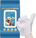 Pet Glove Wipes for Dogs & Cats, No Rinse Full Body Cleaning Large Gloves (9.84 x 9.05 inch), Gentle Grooming for Paws Face Ears Eyes Coat, Alcohol Free, 20 Count