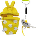 Adjustable Bird Diaper Harness Flight Suit Clothes with 80 Inch Flying Leash Rope for Parrots Conure Cockatiel (Yellow,Pigeon)