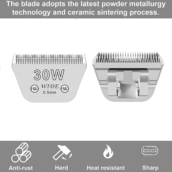 Wide Blades for Dog Grooming Blades Compatible with Andis Dog Clippers,30W Dog Clipper Blades Compatible with Oster A5,Wahl km10 Dog Clippers for Horse Dog Cat Animals,Stainless-Steel Blade Sharp