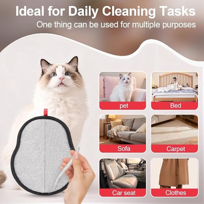2 PCS Pet Hair Removal Glove – Magic Electrostatic Pet Grooming Glove for Dogs & Cats, Reusable Pet Hair Remover Glove – Cat Shedding Glove, Furniture/Carpet/Car Seat/Clothing Lint Remover