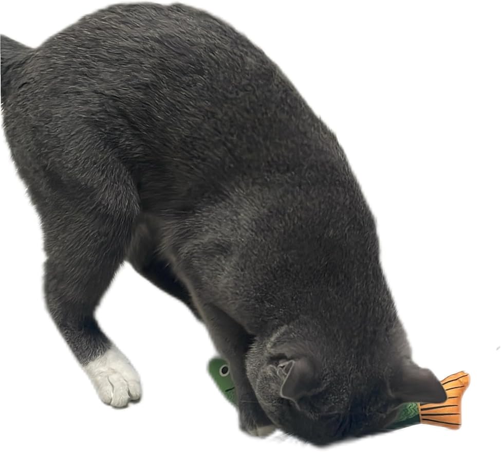 Cat Toys Saury Fish, 3 Pack, Catnip Crinkle Sound, Soft and Durable, Interactive Kitten Kicker for Indoor Kitty Exercise 9.4 Inches for All Breeds
