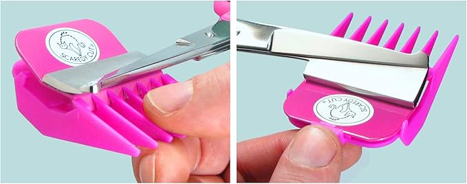 SCAREDY CUT NO Buzz Dog Clippers, Tiny Trim Safety Scissor. A Silent Low Noise Pet Grooming Clipper, Right Handed Pink