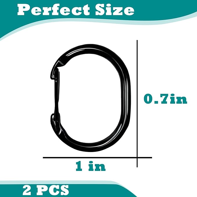 2 PCS Dog Tag Clips, Stainless Steel Quick Clip for Pet & Cat Collar ID Tags Holder | Strong & Durable | Dog License Holder (Black)