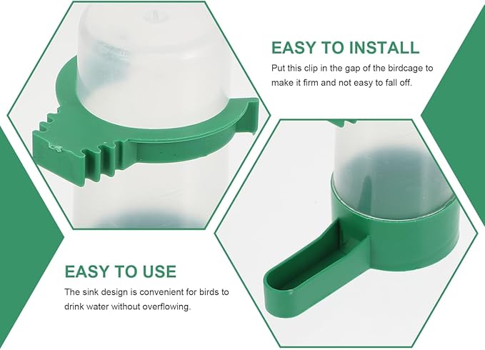 balacoo Automatic Bird Water Feeder 10 Pack Leak-Proof Plastic Water Dispensers for Parakeets Pigeons Small Birds Compact 3.34X2.75X1.57 Inch Cage Compatible
