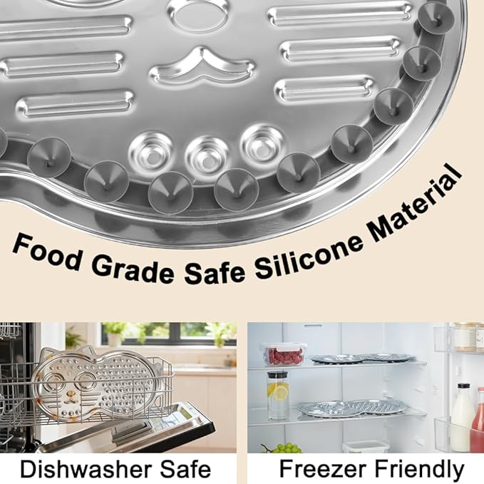 Vivifying Stainless Steel Lick Mat for Dogs & Cats, Slow Feeder Pad with Suction Cups, Improve Your Pet's Feeding Habits, Odor-Free, Dishwasher Safe Dog Lick Mat