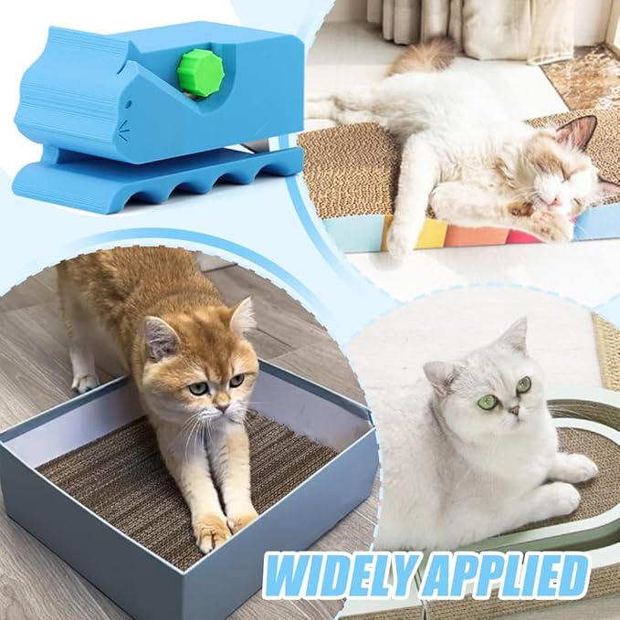 Cardboard Cutter for Cat Scratchers with 10pcs Blade, 3D Printed Kitten Shaped Cutter, DIY Cat Scratchers Cardboards Strip Tool, Cardboard Cutting Machinefor Cats Lovers