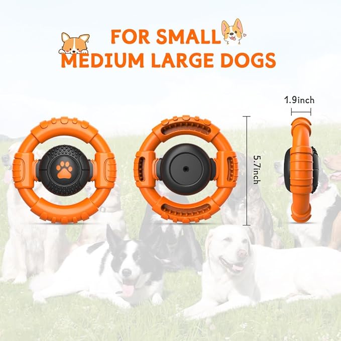 Dog Toys for Aggressive Chewers Large Medium Small Breed, Indestructible Durable Tough Dog Chew Toys to Keep Them Busy, Nylon Rubber Interactive Dog Toys