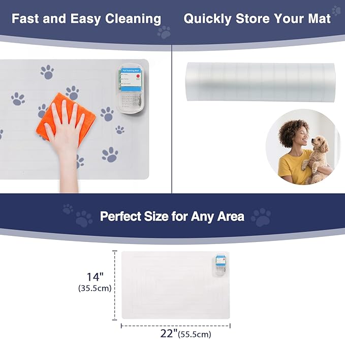PAPARELA Scat Shock Mat for Dogs and Cats Indoor, Pet Shock Mats for Training Pets, Electric Repellent Mat Keeps Dogs and Cats Off Counter, Couch and Sofa, 3 Training Modes (One Piece 22"x 14")