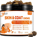 NATURE TARGET Omega 3 Fish Oil for Dogs, Salmon Oil Skin and Coat Supplement for Dogs Itchy Skin Relief with Omega 3-6-9 (EPA & DHA), Zinc, Biotin and Vitamin E & C - 120 Salmon Flavored Soft Chews