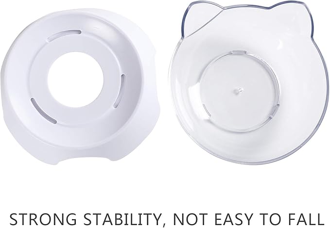 MILIFUN Anti Spill Tilted Cat Food Bowls, Whisker Fatigue Elevated Bowls Set for Cat and Puppy, Pet Bowl Holds About 1 Cup of Pet Food
