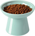 LoeJan Elevated Cat Food and Water Bowls Set, Extra Wide and Raised Ceramic Feeder, Anti-Vomit Whisker-Free Pressure Feeding Bowl for Kittens Adult Small Dogs (Blue, Food Bowl)
