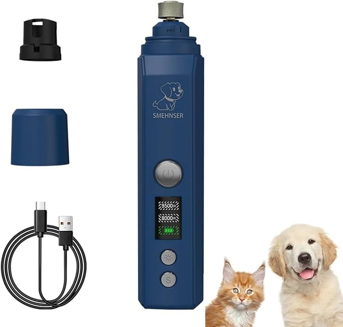 Dog Nail Grinder,2 Or 3-Speed Electric Low Noise Pet Nail Trimmer(2-speeds 1)