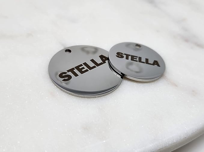 Dr. Fremont's Stainless Steel Pet ID Tags Engraved and Personalized for Dogs and Cats on Both Sides in Bone, Heart, Circle Round, Hexagon, and Diamond