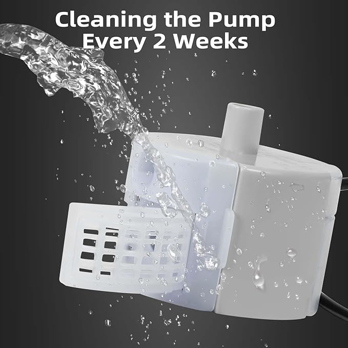 Ultra-Quiet Replacement Pump for Stainless Steel Cat Water Fountains - SMA-800 Motor - Safe and Easy to Clean with Low Voltage DC 5V and USB Cable (Pump) (Side Pump+Sponge)