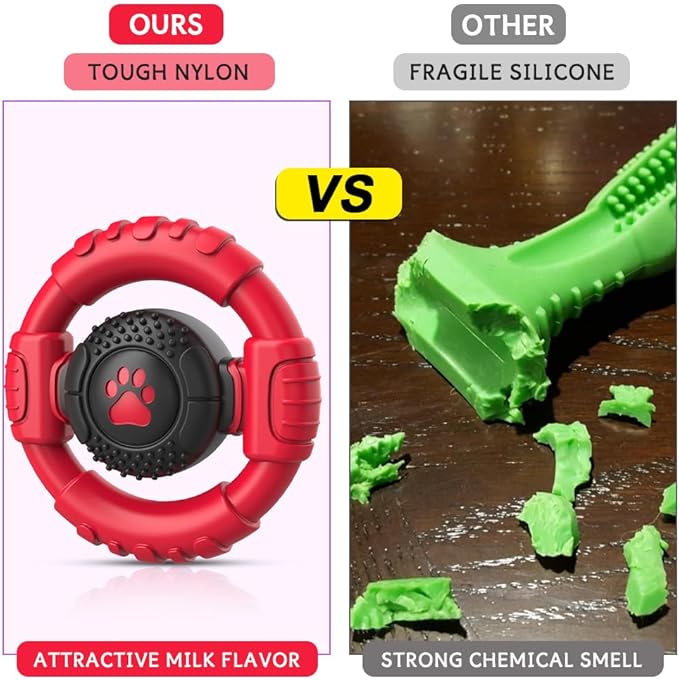 Dog Toys for Aggressive Chewers Large Medium Small Breed, Indestructible Durable Tough Dog Chew Toys to Keep Them Busy, Nylon Rubber Interactive Dog Toys