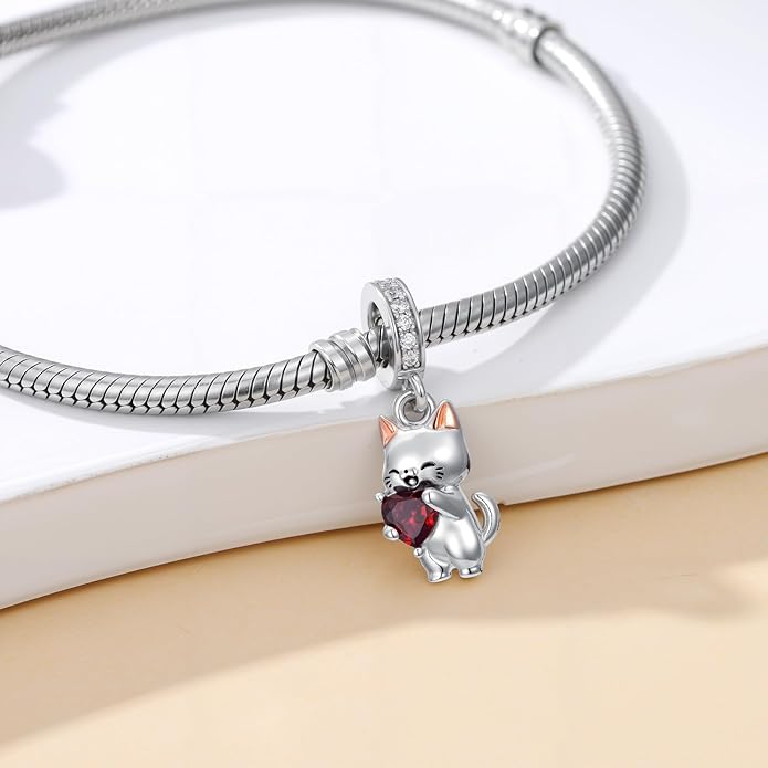 SIMONLY Animal Charms for Bracelets 925 Sterling Silver Highland Cow/Axolotl/Dragon/Dog/Cat Charms Animal Beads for Jewelry Making for Women Christmas Mothers Day Gifts