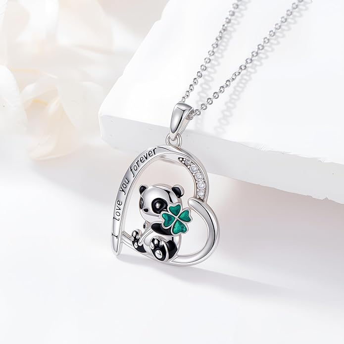 Guinea Pig/Raccoon/Butterfly/Panda/Hummingbird/Giraffe/Rabbit Necklace 925 Sterling Silver Animal Pendant Jewelry Gift for Women Mom