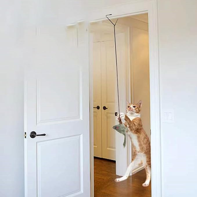 Cat Toys Interactive Hands-Free 8 Pack Cat Toys for Indoor Cats Toy Wand Natural Bird Feather,Hanging Door Lure Kitten Toy, Suction Cup Pet Indoor Dancing Playing Toys, Suction Cup Pet Playing