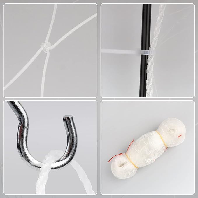 Cat Balcony Net, Pet Safety Fence for Balcony/Stairs/Window - Transparent Nylon Mesh Anti-Fall Netting for Dogs & Cats