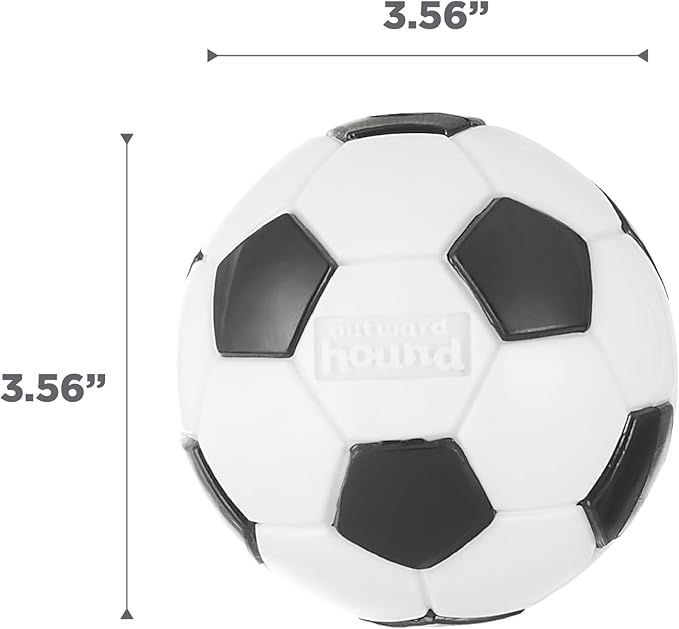 Outward Hound by Planet Dog Soccer Ball, Durable Treat-Dispensing Dog Ball, Interactive Fetch Toy, Orbee-Tuff, Mint Scented, BPA-Free, for Indoor & Outdoor Play, White