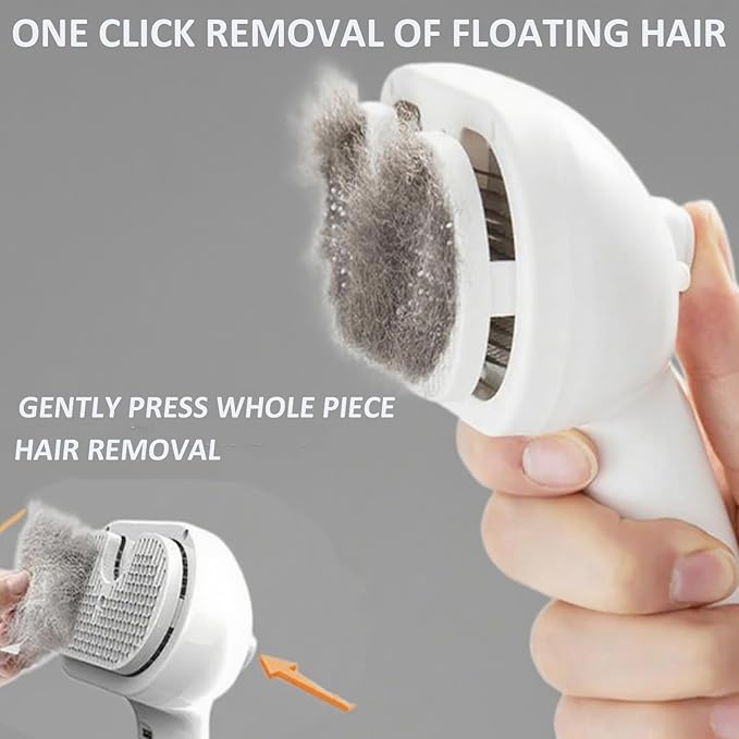3-in-1 Self-Cleaning Steamy Pet Brush for Dogs & Cats, Fresh Fur Shower Brush That Removes Loose Hair, Reduces Shedding, Grooming Tool for Long & Short Hair, Wet or Dry Use (Pink)