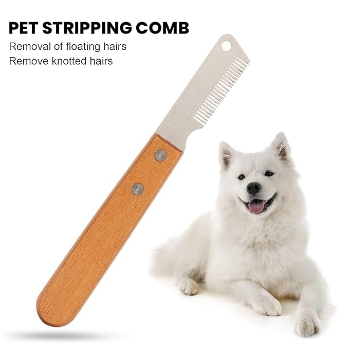 Multifunction Shedding and Stripping Tool for Dogs and Cats - Professional Hand Stripping Knife for Grooming Coarse Fur