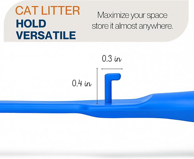 Small cat Litter Scooper with Holder: Perfect for Small Spaces. cat Litter Scooper with Holder: Easy to Store Anywhere. cat Scooper for Litter Box - Pellet Litter Scoop (Blue)