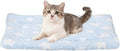 Dog Cat Bed Mat, Soft Coral Fleece Pet Cushion Pad with Cute Stars Print, Warm Washable Pet Bed 19x13 Inches, (Blue), Intended for Medium Small Dog Cat