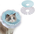 2 Pieces Soft Cat Cone Collar– Adjustable Lightweight Recovery E-Collar to Stop Licking, Scratching & Biting After Surgery, Comfortable Wound Healing Cone Alternative (Blue, M)