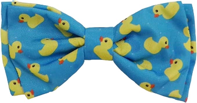 Huxley & Kent Pet Bow Tie for Dogs & Cats - Adjustable Hook & Loop Collar Accessory - Cute & Comfortable for Holidays & Celebrations - Lucky Ducky, Large
