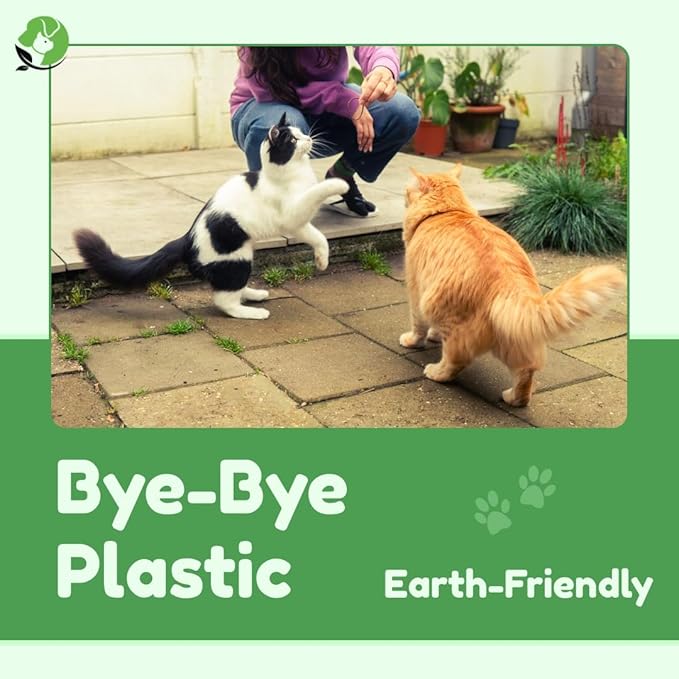 Cat Litter Box Liners - 100% Compostable - Drawstring Close - Scent Free - Jumbo Size XL (36" L x 18" W) - 40 Micron (1.6 Mil) Heavy Duty - 20 Count - Scratch, Tear & Leak Resistant