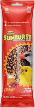 Higgins Sunburst Gourmet Avian Treat Stick for Canary & Finch. Honey & Berries 2pk. 2.1oz