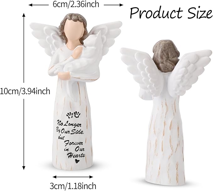 Cat Memorial Gifts, Cat Memorial Gifts for Loss of Cat, Pet Cat Remembrance Gifts, Cat Angel Figurine Statue for Cat Lovers in Memory of Their Beloved Cat(White Angel Cat)