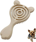 Cat-Ear Design Puppy Brush, Gentle Soft-Bristle Small Dogs Plastic Detangling Grooming Tool, Fit for Yorkie Shih Tzu Maltese Maltipoo (Apricot)