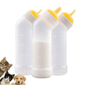 Pet Nursing Bottle for Newborn Animals,Kitten Bottle Feeding Kit Silicone Nipple for Kittens Puppys Rabbits Squirrel (Yellow, Small+Medium+Large)