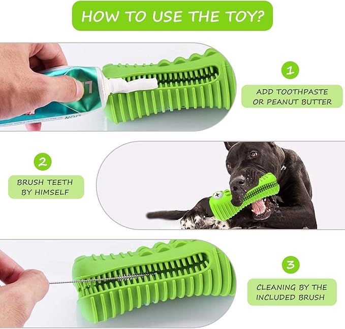 Dog Toys for Aggressive Chewers Large Medium Breed, Indestructible Dog Chew Toys, Squeaky Interactive Tough Extremely Durable, Dogs Toothbrush Toys to Keep Them Busy