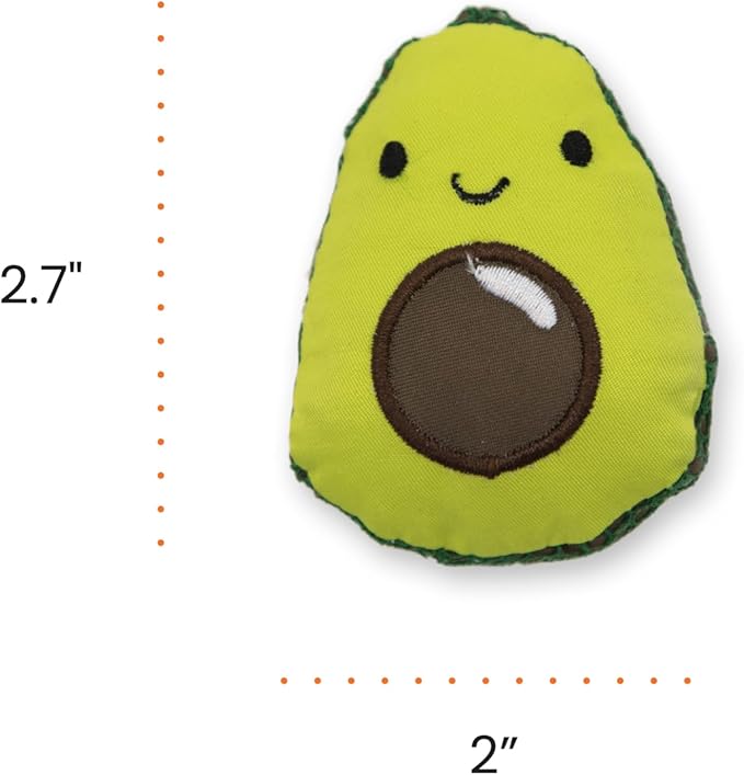 Catstages Lil' Avocato Cat Toy, Interactive Plush Avocado with Catnip, Kicker & Chew Toy for Indoor Cats, Encourages Active Play, Mental Stimulation, Dental Health, and Solo Fun, Green (Pack of 2)